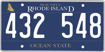 RI license plate 432548