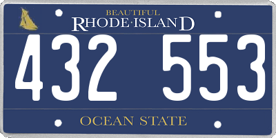 RI license plate 432553