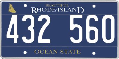 RI license plate 432560