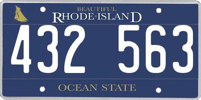 RI license plate 432563