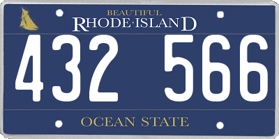 RI license plate 432566