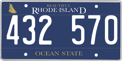 RI license plate 432570