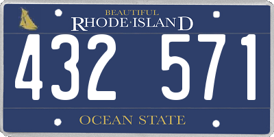 RI license plate 432571