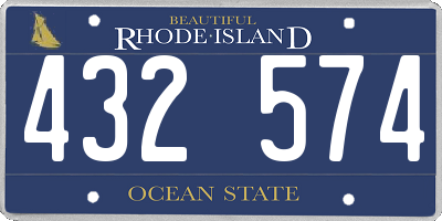 RI license plate 432574