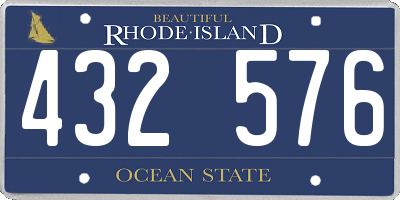 RI license plate 432576