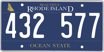 RI license plate 432577