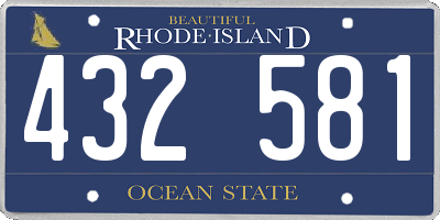 RI license plate 432581