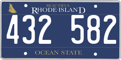 RI license plate 432582