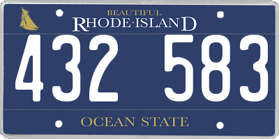 RI license plate 432583