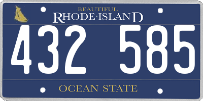 RI license plate 432585