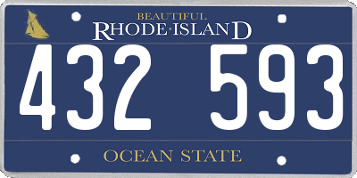 RI license plate 432593