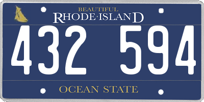 RI license plate 432594