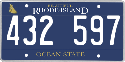 RI license plate 432597