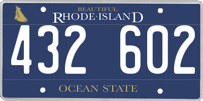 RI license plate 432602