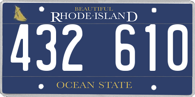 RI license plate 432610