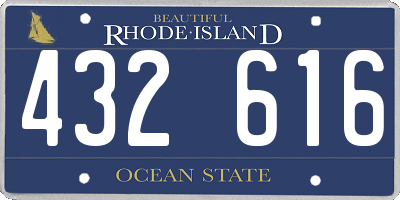 RI license plate 432616
