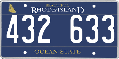 RI license plate 432633