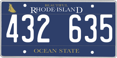 RI license plate 432635