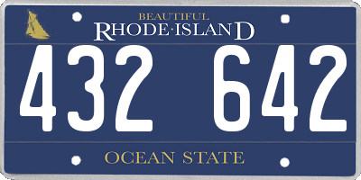 RI license plate 432642