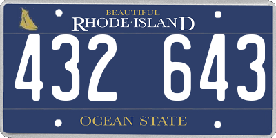 RI license plate 432643