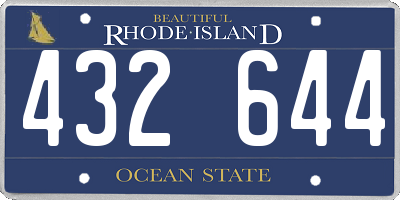 RI license plate 432644