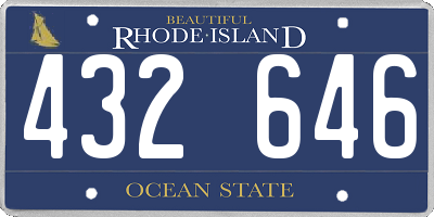 RI license plate 432646