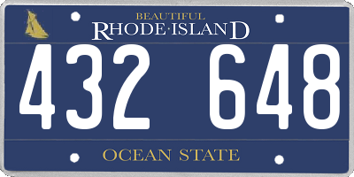 RI license plate 432648