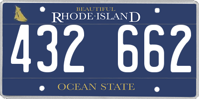 RI license plate 432662