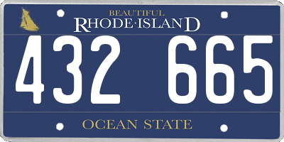 RI license plate 432665
