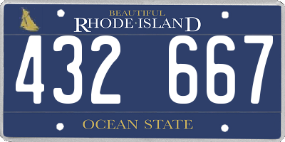 RI license plate 432667