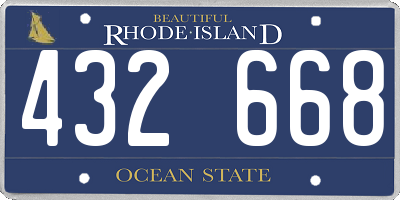 RI license plate 432668