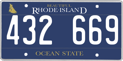 RI license plate 432669
