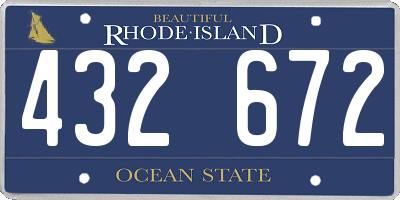 RI license plate 432672