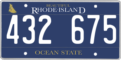 RI license plate 432675