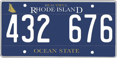 RI license plate 432676