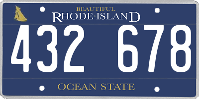 RI license plate 432678