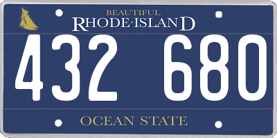 RI license plate 432680