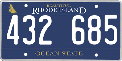 RI license plate 432685