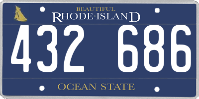 RI license plate 432686