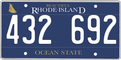 RI license plate 432692