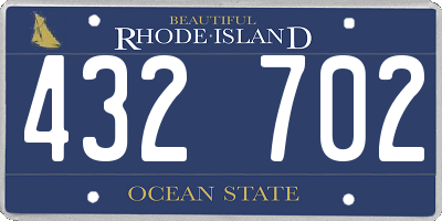 RI license plate 432702