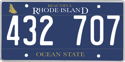 RI license plate 432707