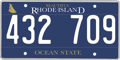 RI license plate 432709