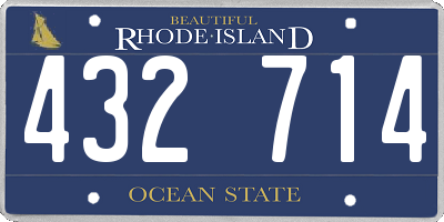 RI license plate 432714