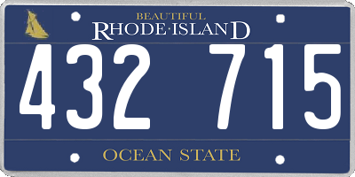 RI license plate 432715