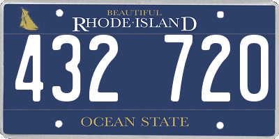 RI license plate 432720
