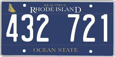 RI license plate 432721