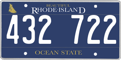 RI license plate 432722