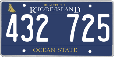 RI license plate 432725
