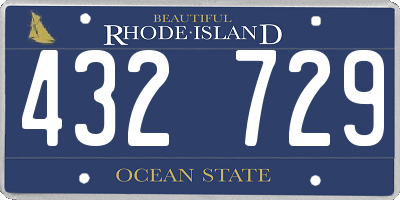 RI license plate 432729